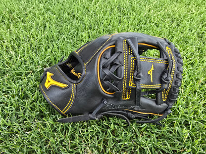 Mizuno Pro GMP2BK-600S – 11.75” Infield Glove – Black/Yellow – Kip Leather