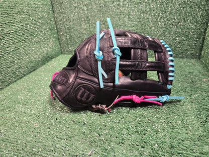 Wilson A2000 1799 – 12.75" Outfield Glove (Custom Turquoise & Pink Relace)