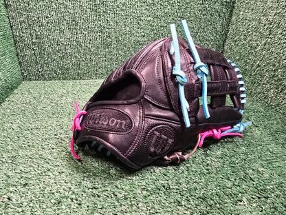 Wilson A2000 1799 – 12.75" Outfield Glove (Custom Turquoise & Pink Relace)