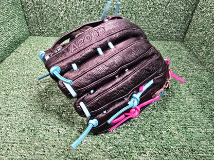 Wilson A2000 1799 – 12.75" Outfield Glove (Custom Turquoise & Pink Relace)